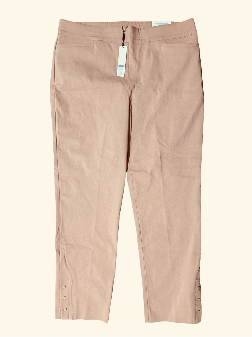 Chico's So Slimming Rivet Ankle Cropped Pants in Pink Size 12R